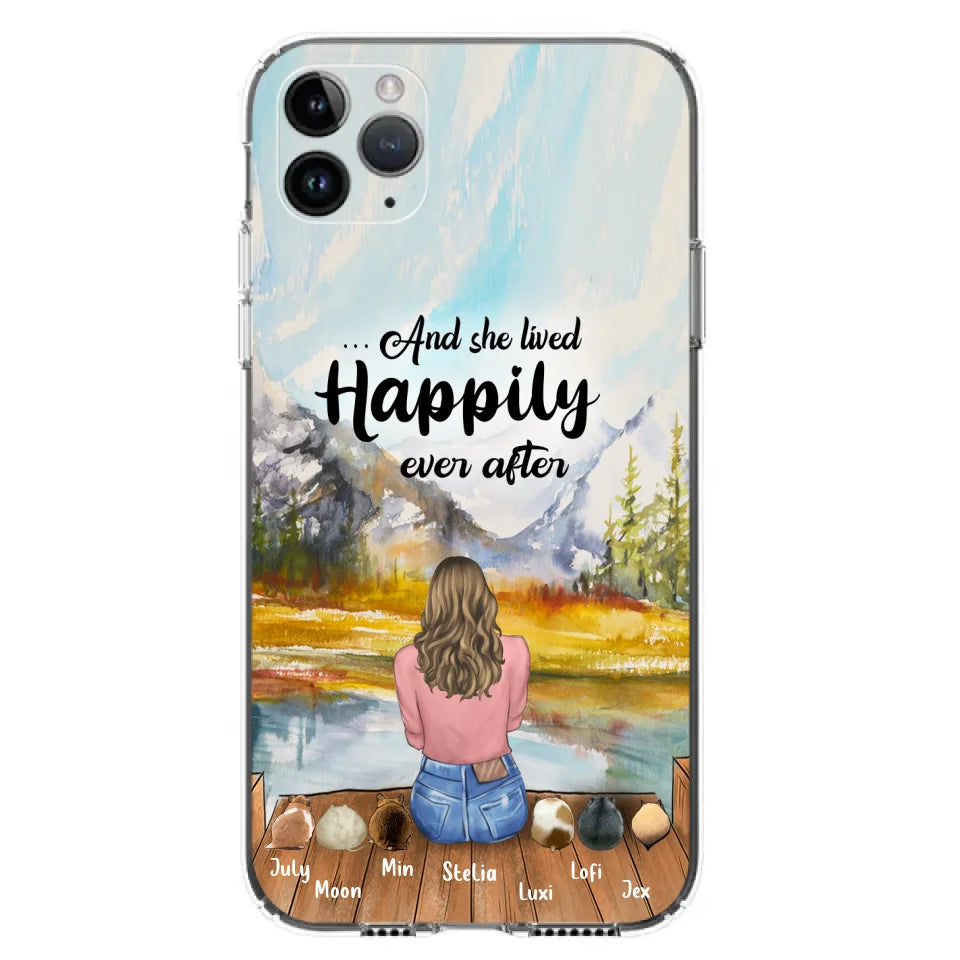 Personalized Dog Mom Phone Case - Up to 4 Dogs - And She Lived Happily Ever After