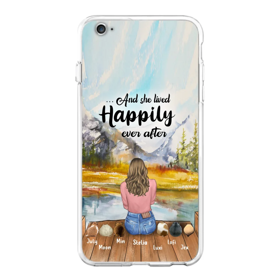 Personalized Dog Mom Phone Case - Up to 4 Dogs - And She Lived Happily Ever After