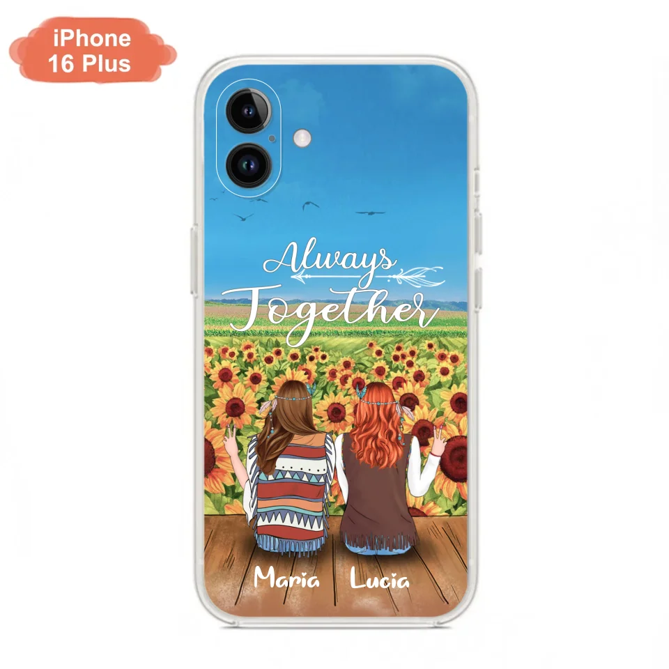 Personalized Hippie Friends Phone Case - Up to 3 Girls - Always Together - F8H385